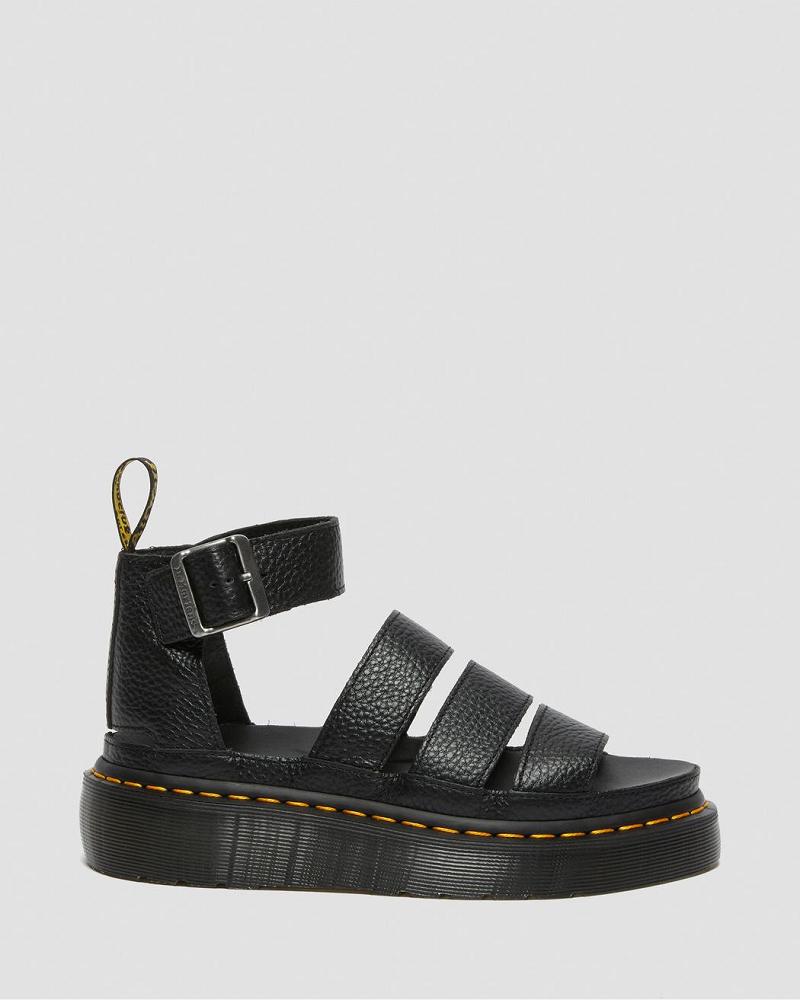 Sandalias de Plataforma Dr Martens Clarissa II Cuero Mujer Negros | MX 47KOR